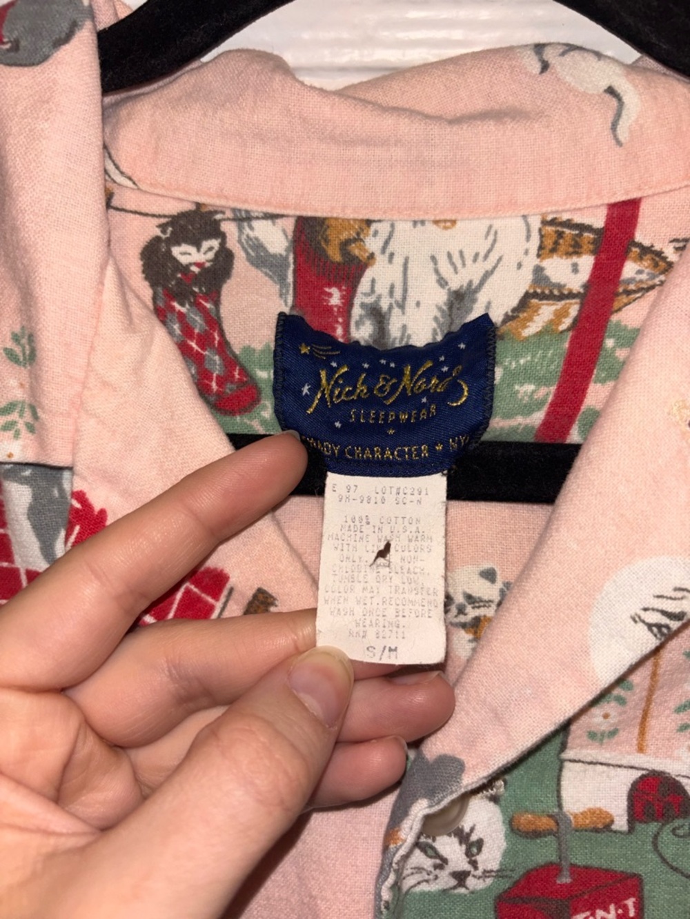 VTG Nick And Nora Nightgown Shirt Mischievous Kittens Cats Sleepwear S/M Cotton - Picture 2 of 5